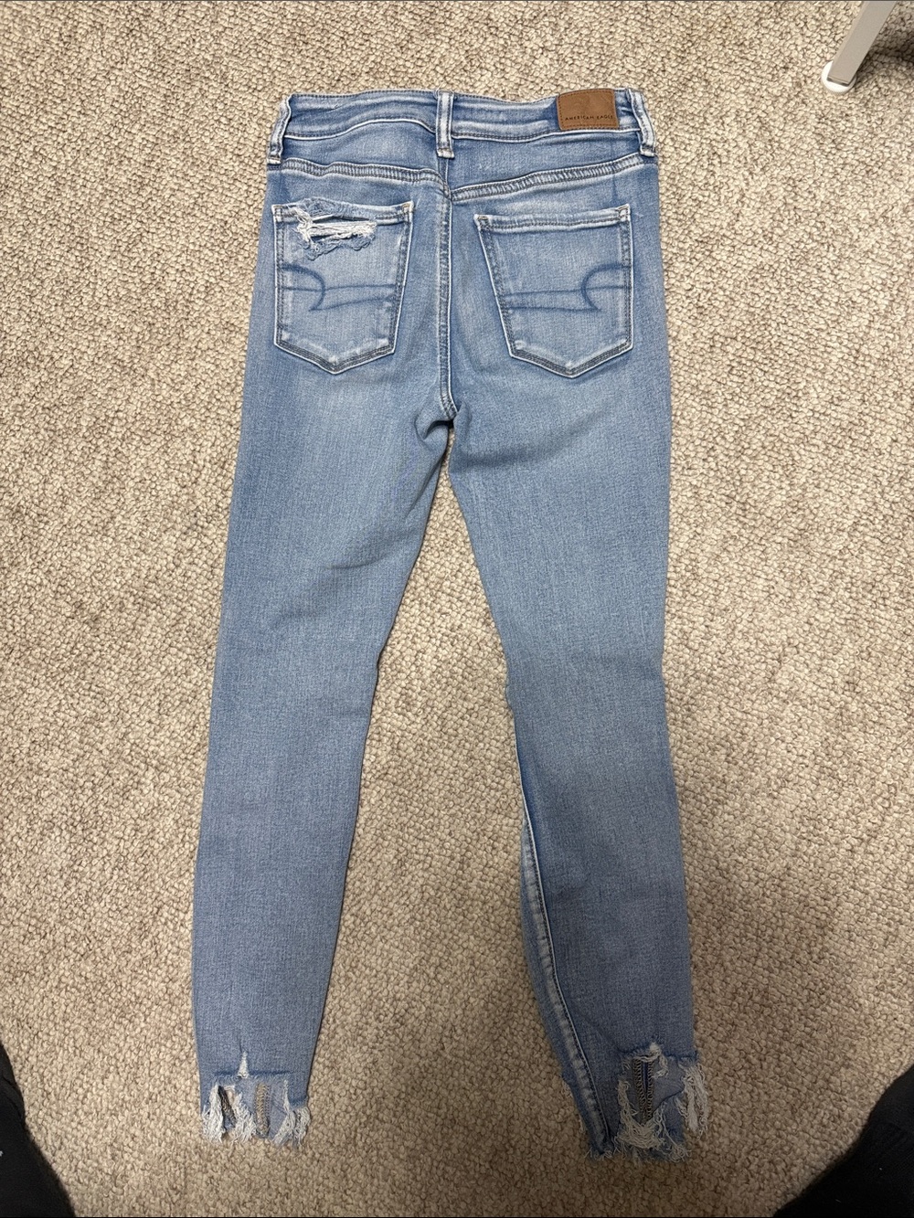 Light Blue Distressed Skinny Jeans - Women